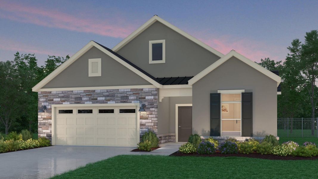 Representative exterior photo of a completed home built from the Portico by Epcon Communities in The Courtyards at Lupton Village, Fort Lupton, CO (Image 2). Representative exterior photo of a completed home built from the Portico by Epcon Communities in The Courtyards at Lupton Village, Fort Lupton, CO (Image 2).