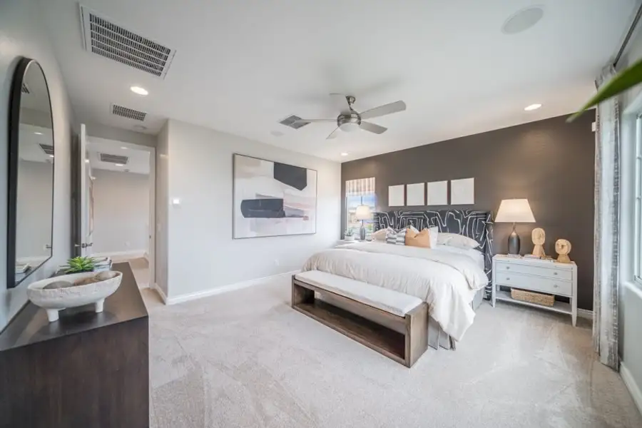 Furnished interior view inside a new home in Hawes Crossing, Mesa (Image 3). Furnished interior view inside a new home in Hawes Crossing, Mesa (Image 3).