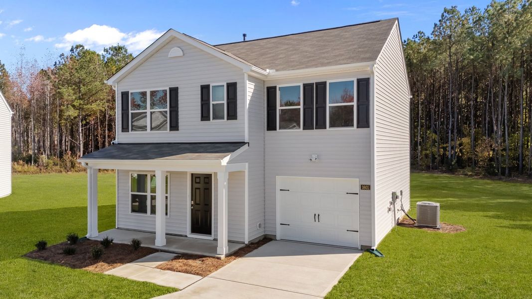 Front exterior of a new home in Jetstream Park, Wilson, NC, highlighting curb appeal (Image 18).