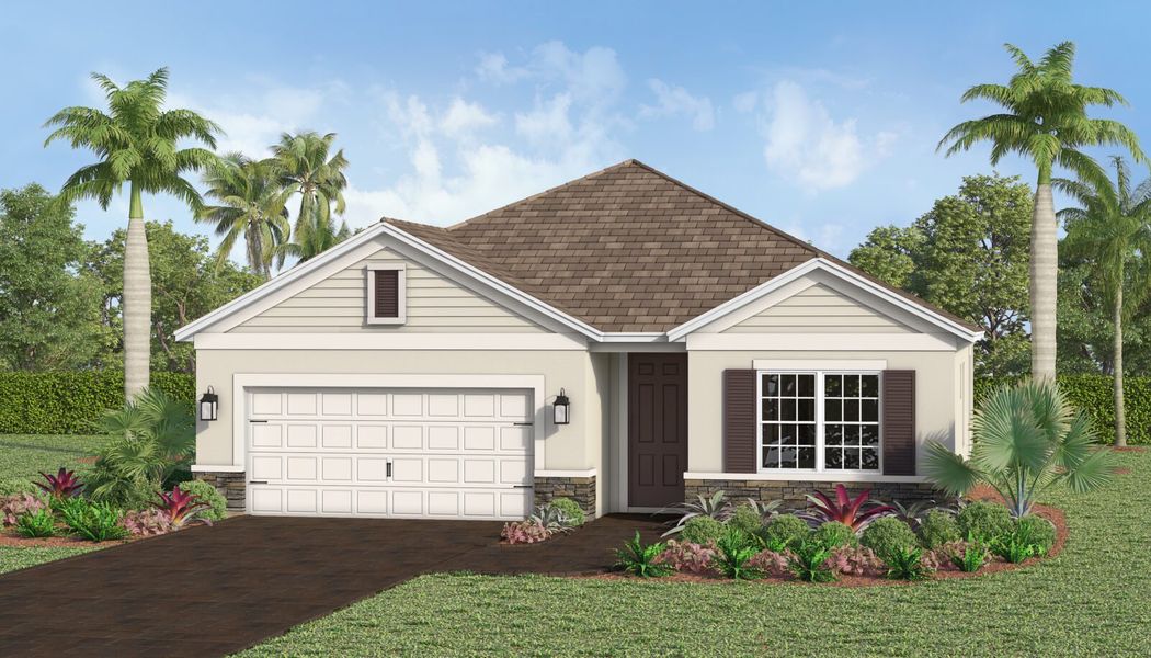 Representative exterior photo of a completed home built from the Triumph by Neal Communities in Boca Royale Golf & Country Club at Wellen Park, Englewood, FL (Image 2).