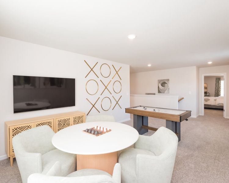 Need a board game room? TV room? Homework room? This versatile loft is perfect.