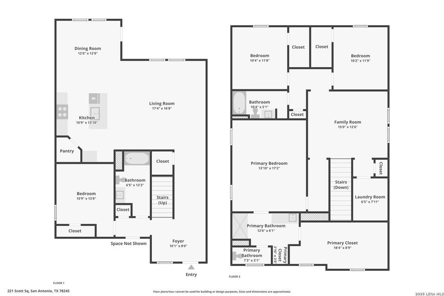 2D floor plan layout of this home in Hunters Ranch, San Antonio, TX (Image 3).
