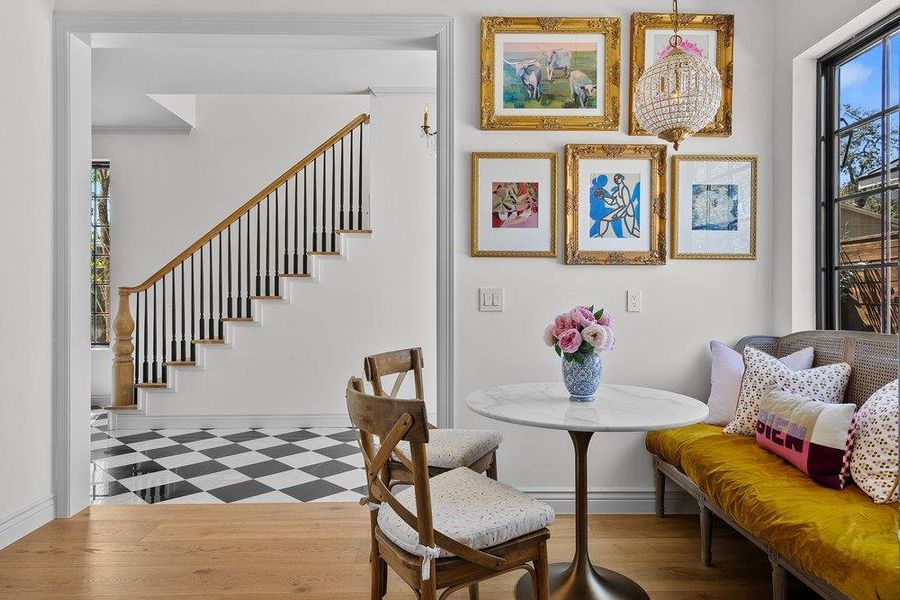 Dining space featuring wood finished floors and breakfast area