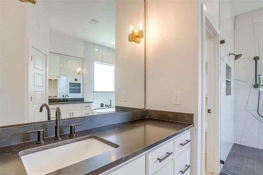 Bathroom featuring oversized vanity