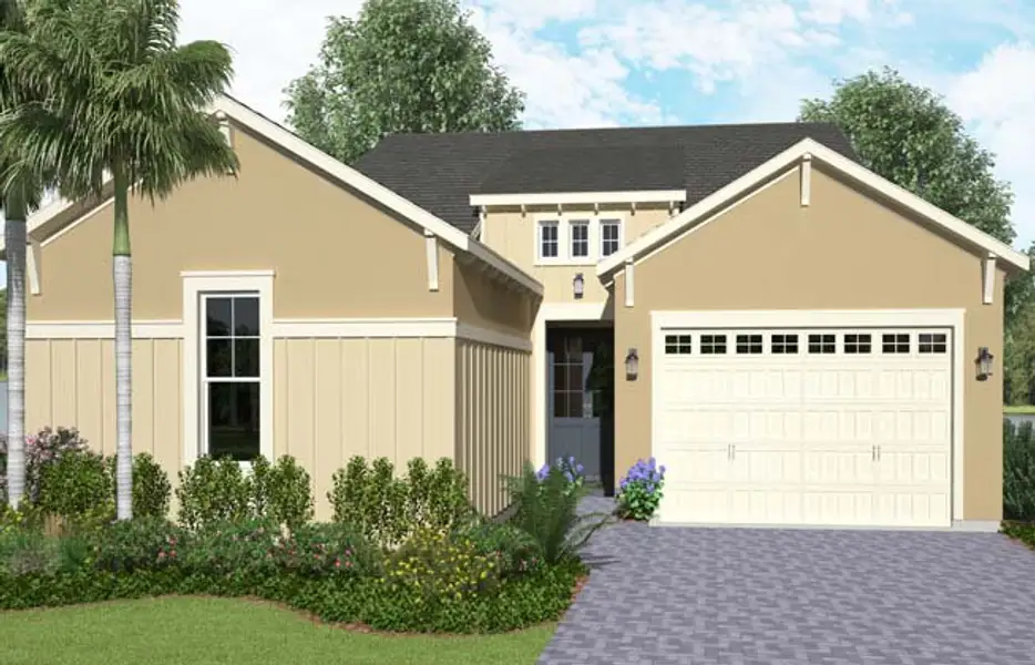 Representative exterior photo of a completed home built from the Kingfisher Grand by Minto Communities in Westlake, Loxahatchee, FL (Image 14).