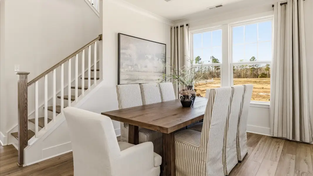Representative furnished interior of a home built from the Brier Creek by DRB Homes in Reserve at Crowthorne, Zebulon (Image 6). Representative furnished interior of a home built from the Brier Creek by DRB Homes in Reserve at Crowthorne, Zebulon (Image 6).