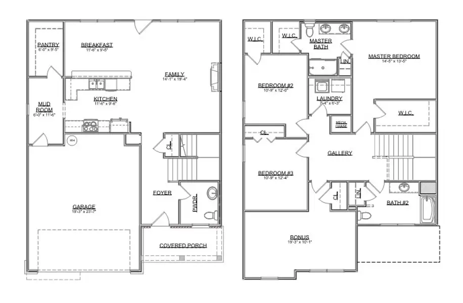 2D floor plan layout for the The Maybel Craftsman by Smithbilt Homes in Farm At Riverbend, Pigeon Forge, TN (Image 2).
