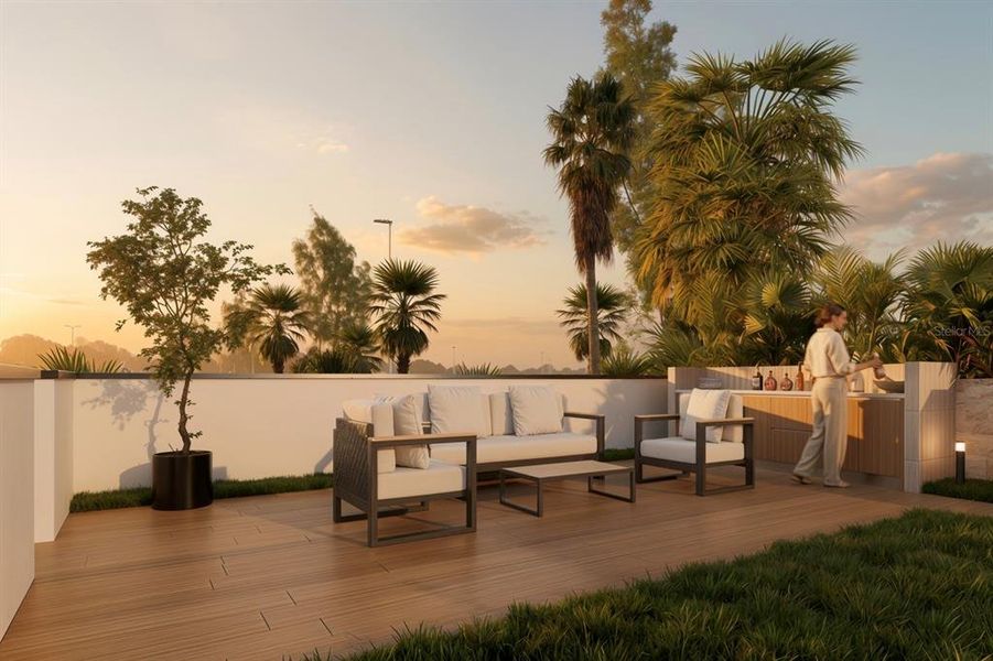 Exterior details and patio area of a home in , Sarasota (Image 27).