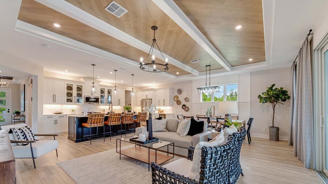 Great Room & Kitchen - Model shown is from sister community Great Room & Kitchen - Model shown is from sister community