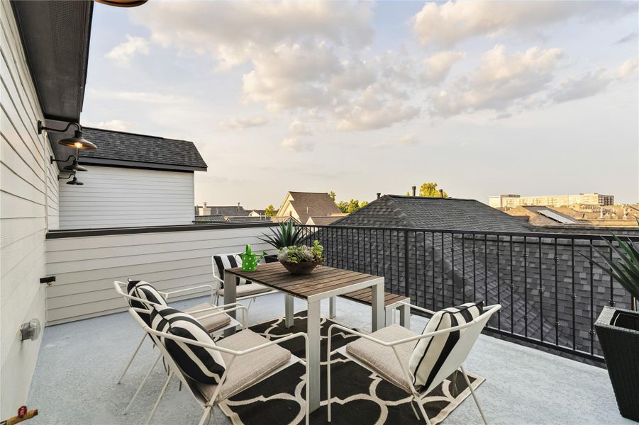 Exterior details and patio area of a home in , Houston (Image 3).