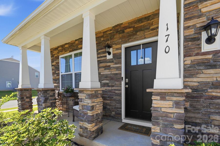 A welcoming front porch—the perfect place to enjoy your morning coffee. A welcoming front porch—the perfect place to enjoy your morning coffee.