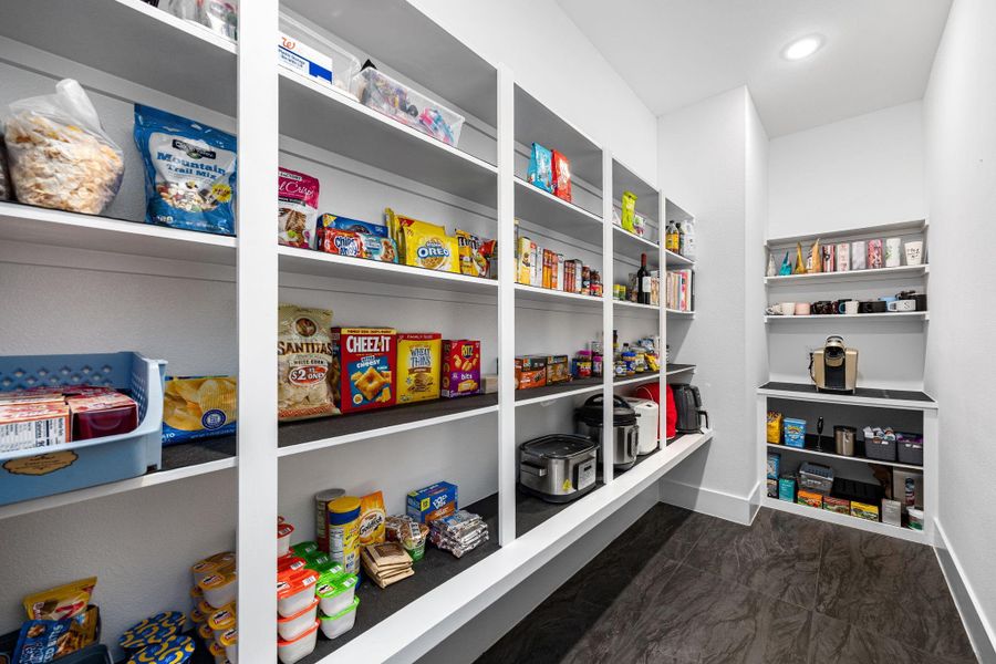 Large walk-in pantry with a coffee bar Large walk-in pantry with a coffee bar