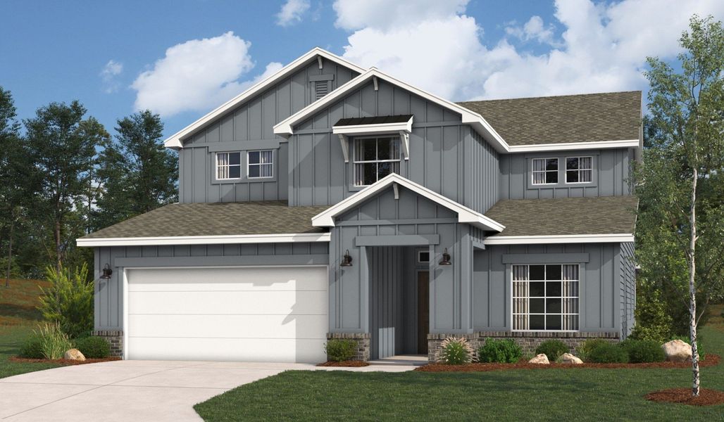 Representative exterior photo of a completed home built from the Poinsettia by Hakes Brothers in Veranda Signature, San Antonio, TX (Image 21).