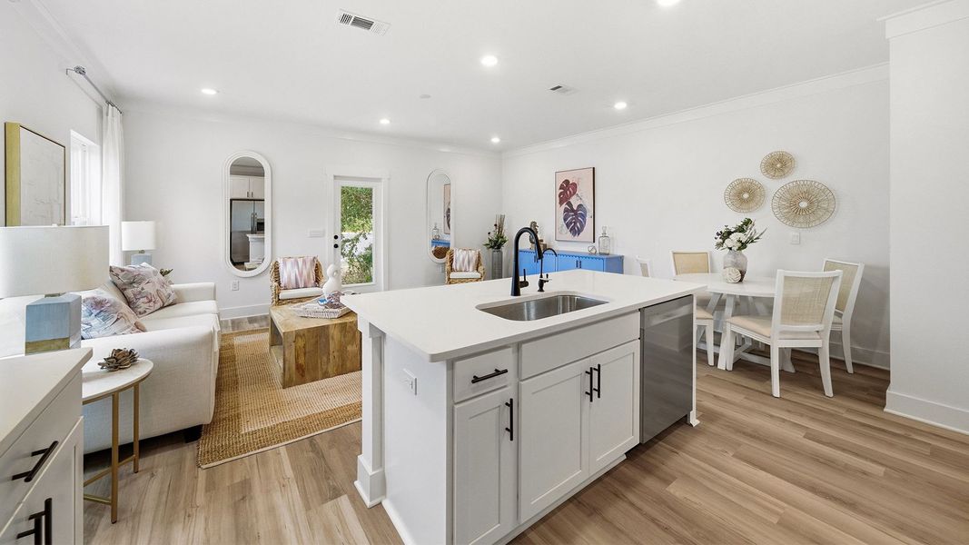Furnished interior view inside a new home in Palm Street Townhomes, Destin (Image 12). Furnished interior view inside a new home in Palm Street Townhomes, Destin (Image 12).