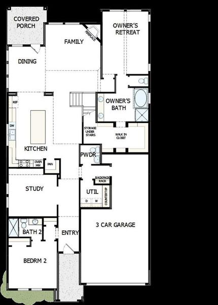 2D floor plan layout of this home in Goodland – Classic Series, Grand Prairie, TX (Image 2).
