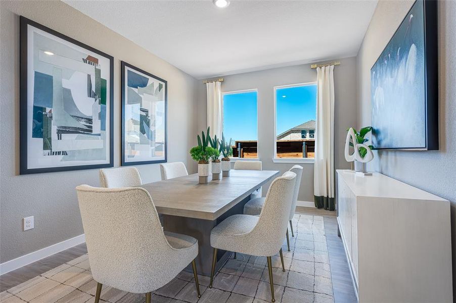 Dining area featuring light hardwood / wood-style flooring