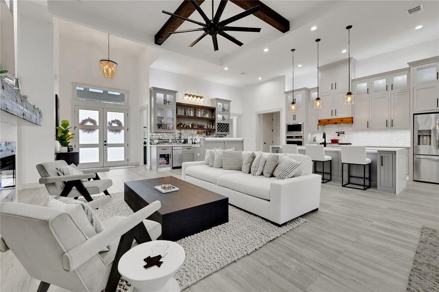 Family room view through to the kitchen and entertainment/bar area!  Plenty of space for all your family and friends!