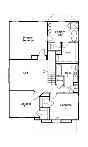 This floor plan features 3 bedrooms, 2 full baths, 1 half bath and over 2,100 square feet of living space.