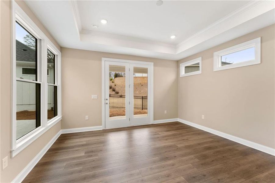Spacious, unfurnished interior of a new home in The Courtyards at Redbud Lane, Holly Springs (Image 8). Spacious, unfurnished interior of a new home in The Courtyards at Redbud Lane, Holly Springs (Image 8).