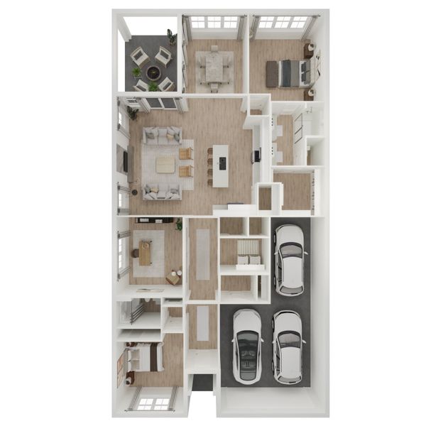 2D floor plan layout for the Kelly by K. Hovnanian® Homes in K. Hovnanian's® Four Seasons at Wylder, Port St. Lucie, FL (Image 4). 2D floor plan layout for the Kelly by K. Hovnanian® Homes in K. Hovnanian's® Four Seasons at Wylder, Port St. Lucie, FL (Image 4).
