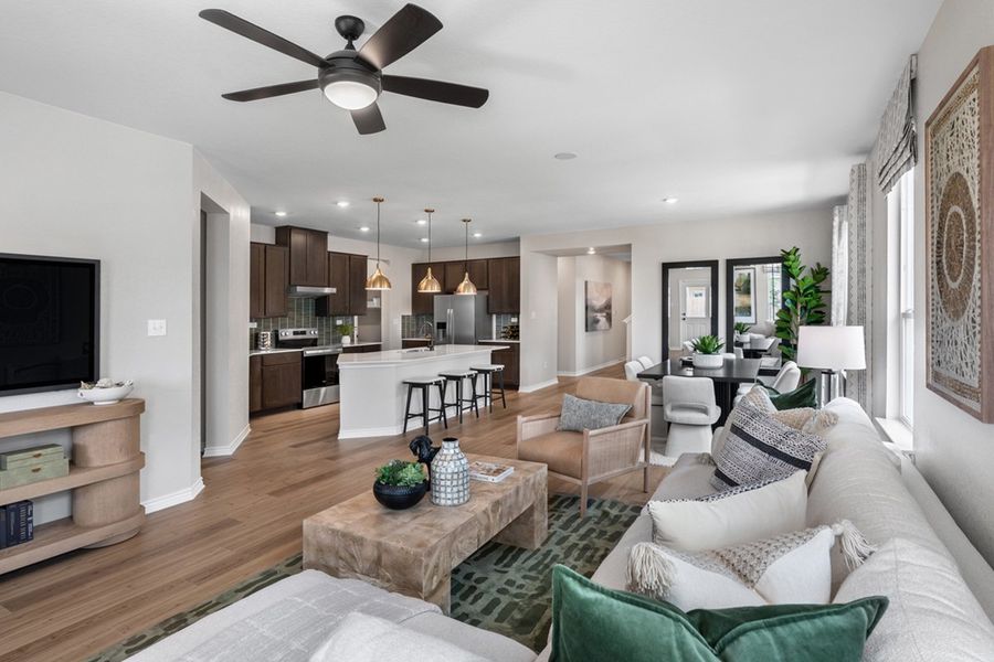 Representative furnished interior of a home built from the 2969 Modeled by KB Home in Legend Heights - Sterling Collection, New Braunfels (Image 6).