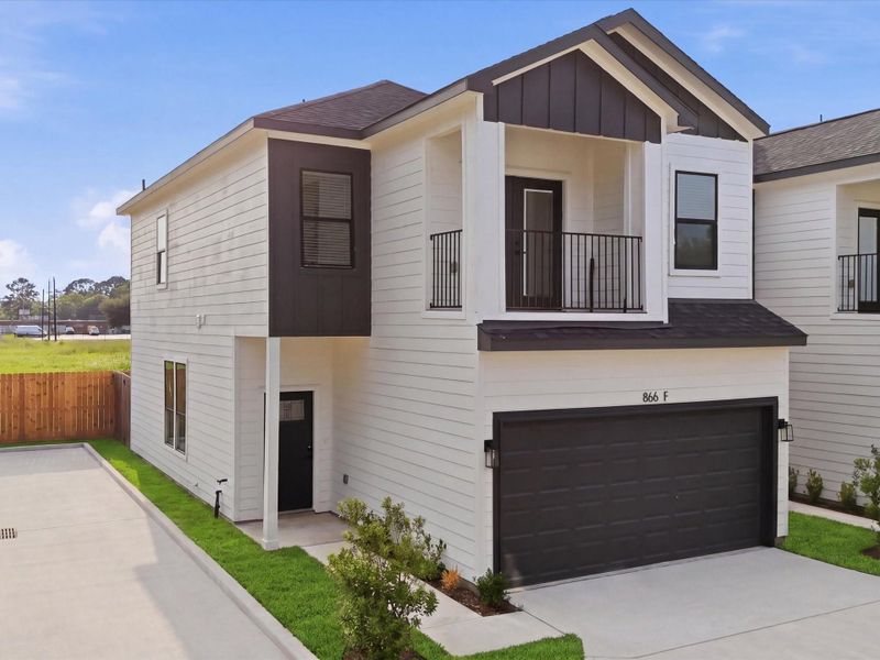Front exterior of a new home in , Houston, TX, highlighting curb appeal (Image 26).