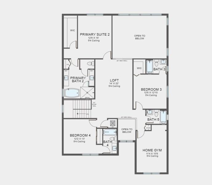 2D floor plan layout of this home in Solana Bay at Avenir, Palm Beach Gardens, FL (Image 6).