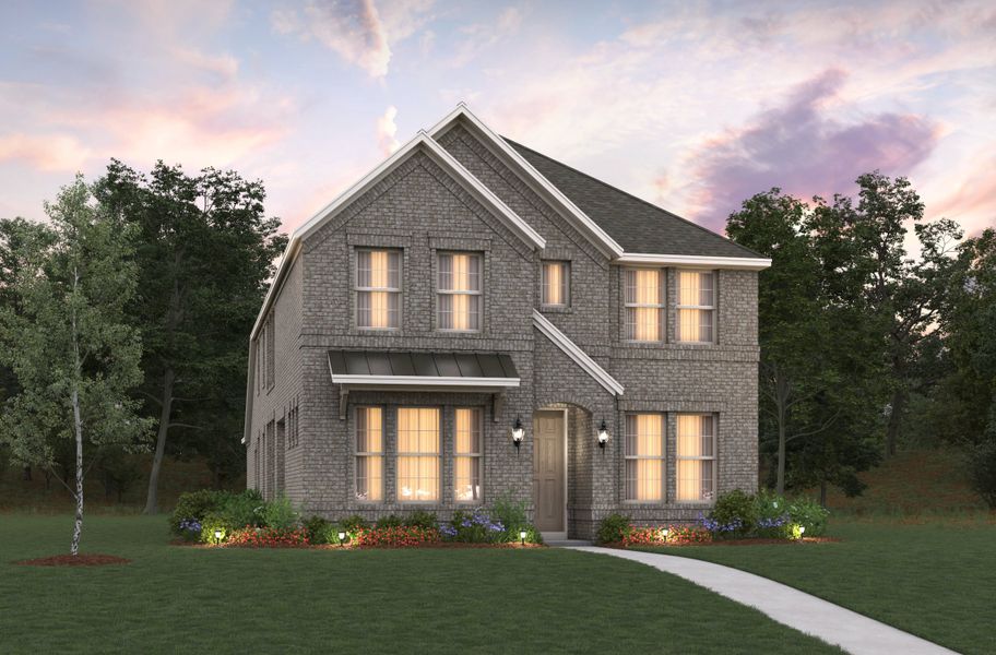 Representative exterior photo of a completed home built from the Marathon by Beazer Homes in Waterbend: Arbors 40', Euless, TX (Image 13). Representative exterior photo of a completed home built from the Marathon by Beazer Homes in Waterbend: Arbors 40', Euless, TX (Image 13).