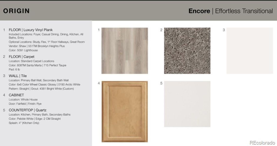 Design Selections. Home is under construction, selections subject to change.