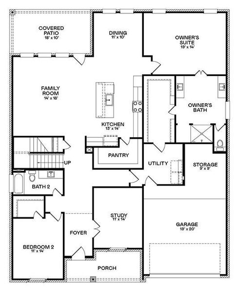 2D floor plan layout of this home in Anniston, Katy, TX (Image 2). 2D floor plan layout of this home in Anniston, Katy, TX (Image 2).