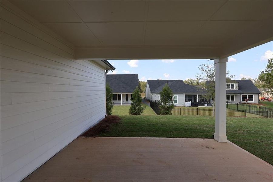 Exterior details and patio area of a home in Crescent Pointe at Great Sky, Canton (Image 2).