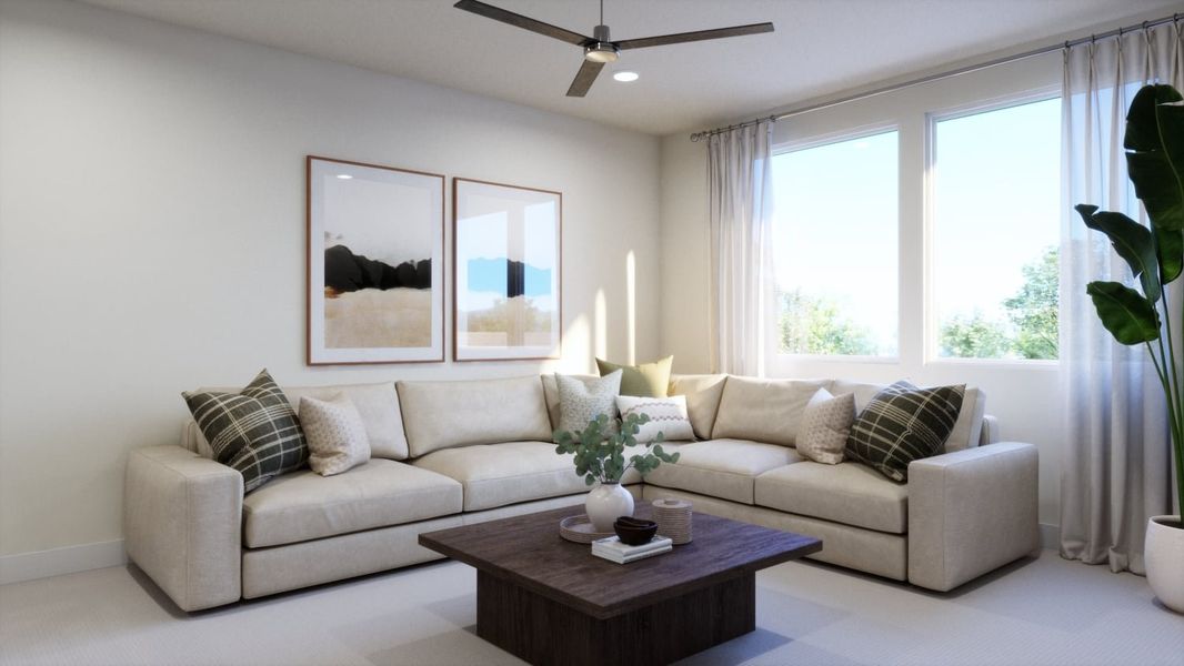 Representative furnished interior of a home built from the 4060 by Risewell Homes in Freedom at Anthem, Kyle (Image 9).