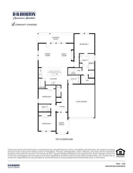 2D floor plan layout of this home in Clearview Ranch, Royse City, TX (Image 3).