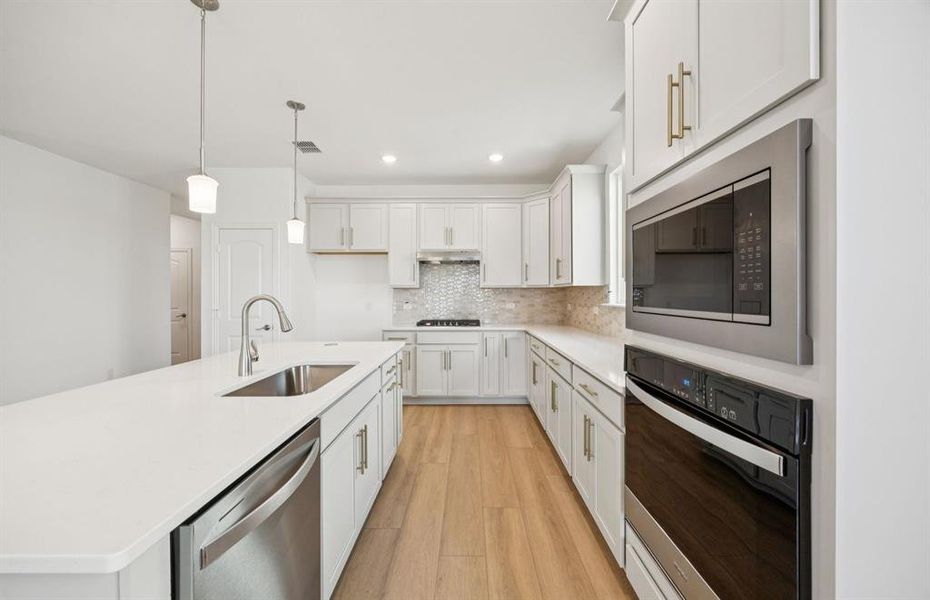 Abundant cabinet space in kitchen