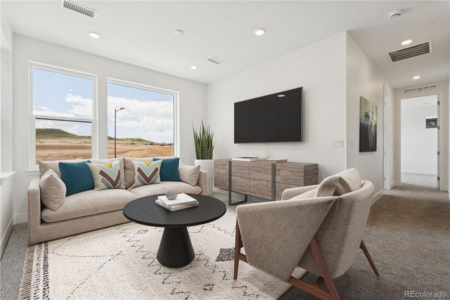 Furnished interior view inside a new home in Storytellers at Lyric, Lone Tree (Image 10).