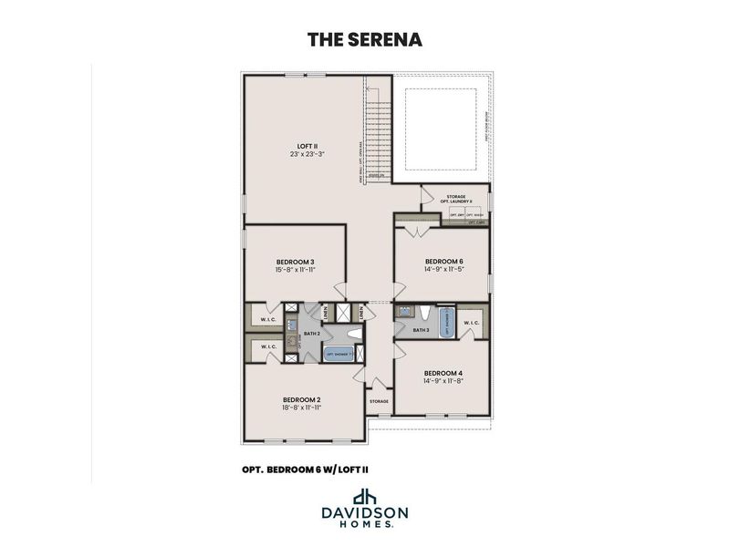 2D floor plan layout for the The Serena E by Davidson Homes LLC in Morgan Meadows, San Antonio, TX (Image 5). 2D floor plan layout for the The Serena E by Davidson Homes LLC in Morgan Meadows, San Antonio, TX (Image 5).
