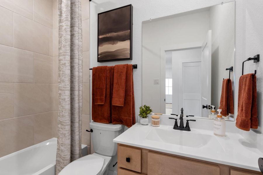 Furnished interior view inside a new home in Bridgeland, Cypress (Image 18). Furnished interior view inside a new home in Bridgeland, Cypress (Image 18).