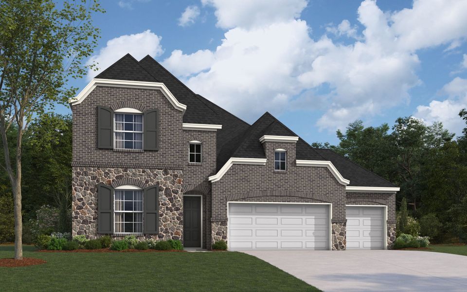 Representative exterior photo of a completed home built from the The Childress II by William Ryan Homes in Aster Park, McKinney, TX (Image 4).