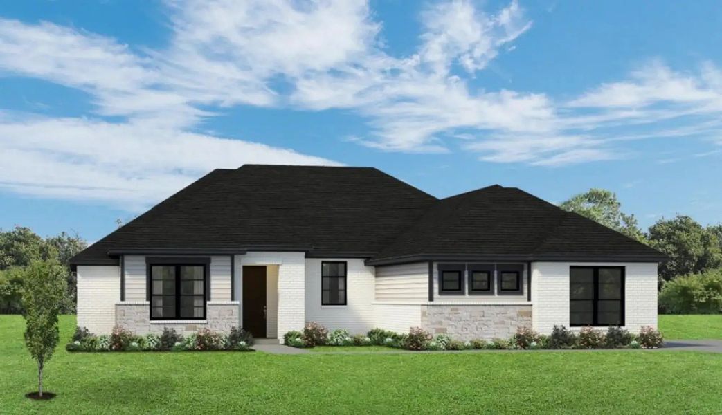 Representative exterior photo of a completed home built from the The Whitney by Elmwood Custom Homes in Wooded Creek, Waxahachie, TX (Image 3). Representative exterior photo of a completed home built from the The Whitney by Elmwood Custom Homes in Wooded Creek, Waxahachie, TX (Image 3).