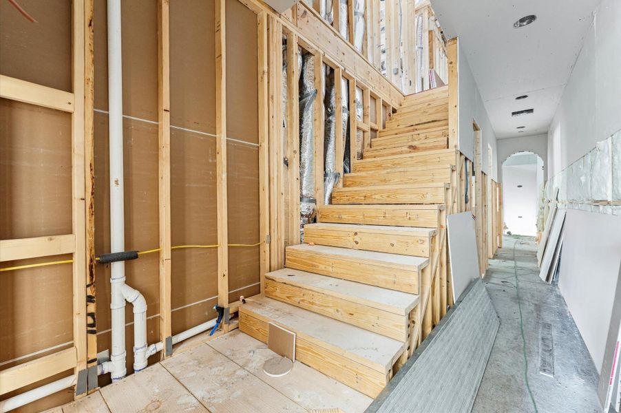 Steps leading to the top floor.