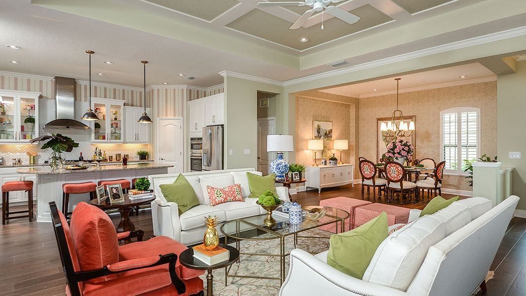 Furnished interior view inside a new home in Canoe Creek Real Estate and Homes for Sale in Parrish, FL - Neal Communities, Parrish (Image 6). Furnished interior view inside a new home in Canoe Creek Real Estate and Homes for Sale in Parrish, FL - Neal Communities, Parrish (Image 6).