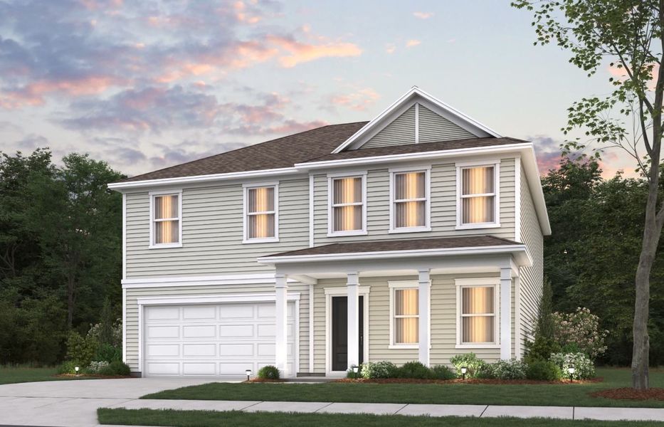 Representative exterior photo of a completed home built from the Hampton by Pulte Homes in Carriage Estates, Lexington, SC (Image 18).