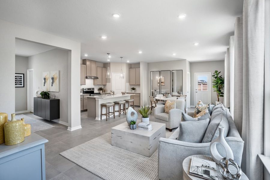 Representative furnished interior of a home built from the Plan 1605 Modeled by KB Home in Preserve at Culebra - Heritage Collection, San Antonio (Image 4). Representative furnished interior of a home built from the Plan 1605 Modeled by KB Home in Preserve at Culebra - Heritage Collection, San Antonio (Image 4).