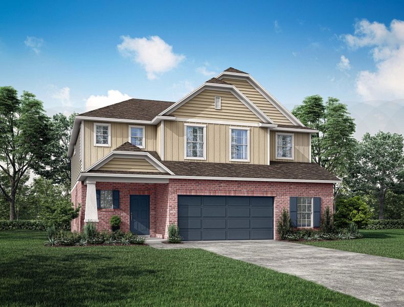 Representative exterior photo of a completed home built from the Columbus by Maronda Homes in Seminole Bend, Pensacola, FL (Image 6). Representative exterior photo of a completed home built from the Columbus by Maronda Homes in Seminole Bend, Pensacola, FL (Image 6).