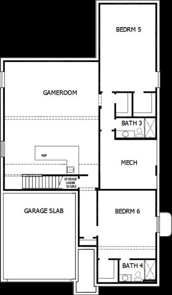 2D floor plan layout of this home in Wolf Ranch - Enclave Collection, Colorado Springs, CO (Image 6).
