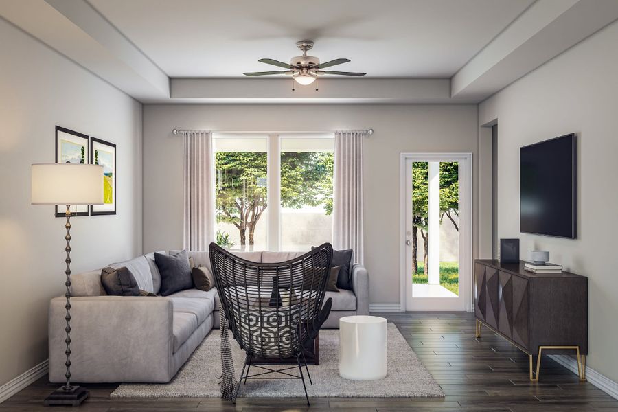 Representative furnished interior of a home built from the Blanco by Tri Pointe Homes in Mason Woods, Cypress (Image 6).