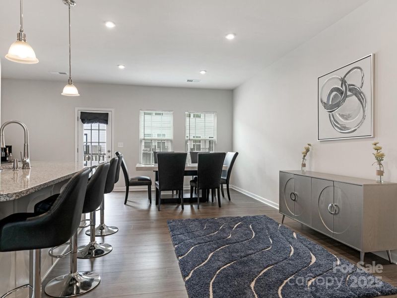 Bright and spacious living area open to the kitchen.