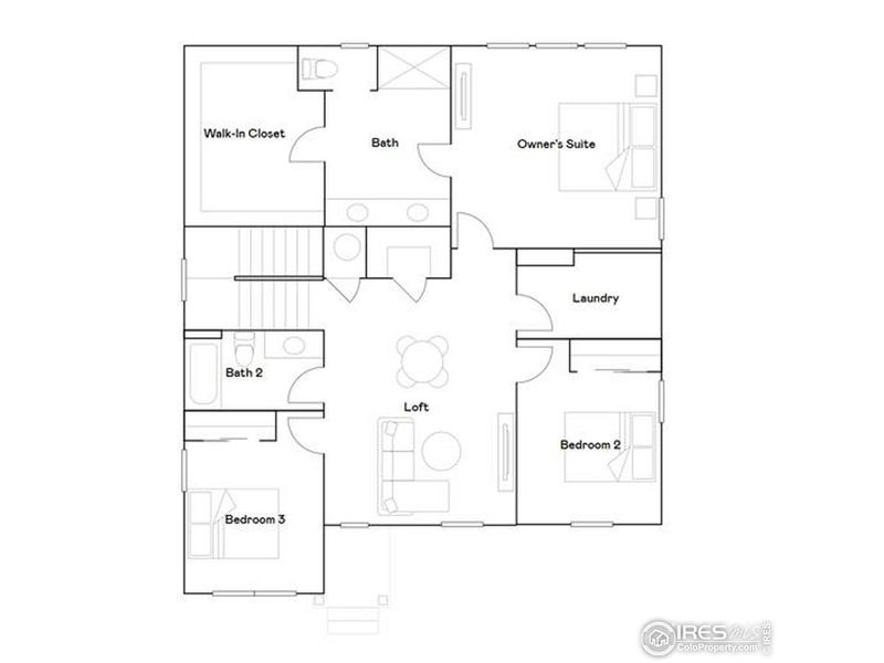 2D floor plan layout of this home in Kinston, Loveland, CO (Image 3).