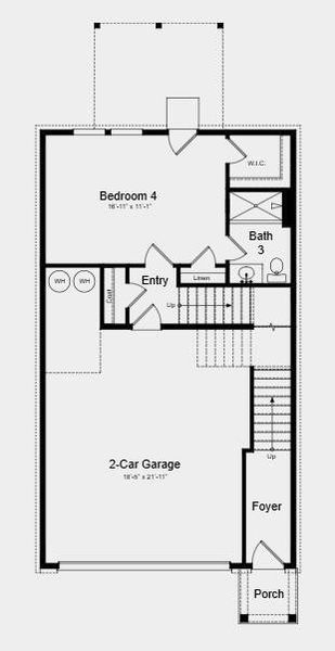 2D floor plan layout of this home in Hampton Trace, Marietta, GA (Image 4).