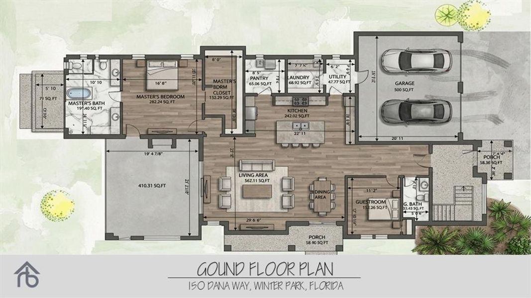 2D floor plan layout of this home in , Winter Park, FL (Image 5).